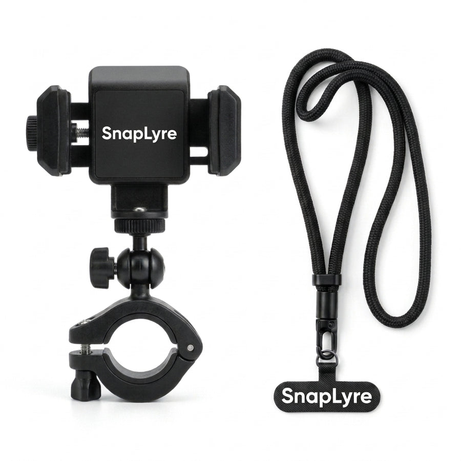 Placing a phone in the SnapLyre cradle